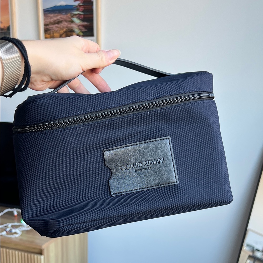 Giorgio Armani Dark Blue Toiletry Bag